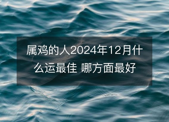 属鸡的人2024年12月什么运最佳 哪方面最好