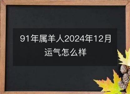 91年属羊人2024年12月运气怎么样