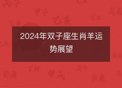 2024年双子座生肖羊运势展望