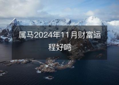 属马2024年11月财富运程好吗