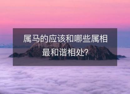 属马的应该和哪些属相最和谐相处？