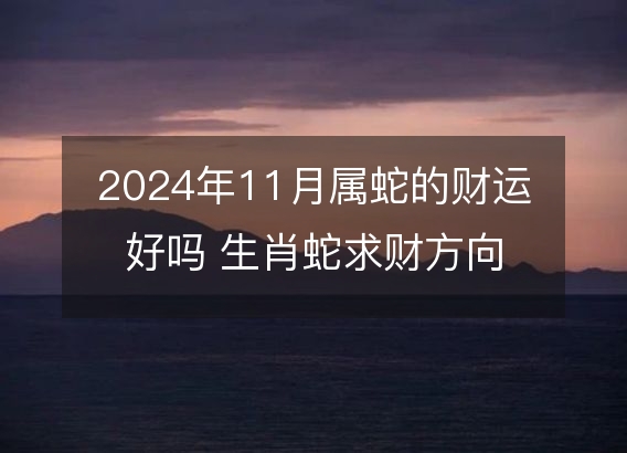 2024年11月属蛇的财运好吗 生肖蛇求财方向