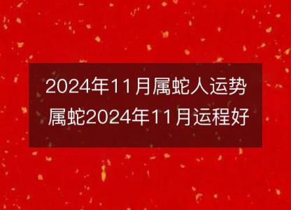 2024年11月属蛇人运势 属蛇2024年11月运程好吗