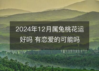 2024年12<font color='red'>月属兔</font>桃花运好吗 有恋爱的可能吗