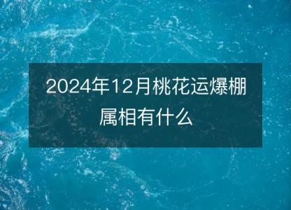 2024年12月桃花运爆棚<font color='red'>属相</font>有什么