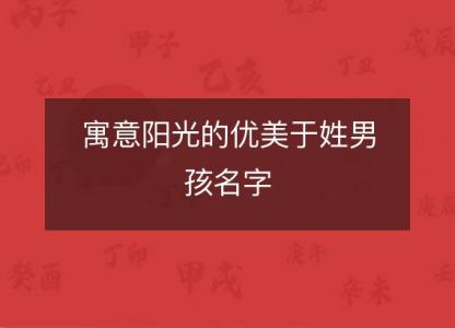 寓意阳光的优美于姓<font color='red'>男孩</font>名字