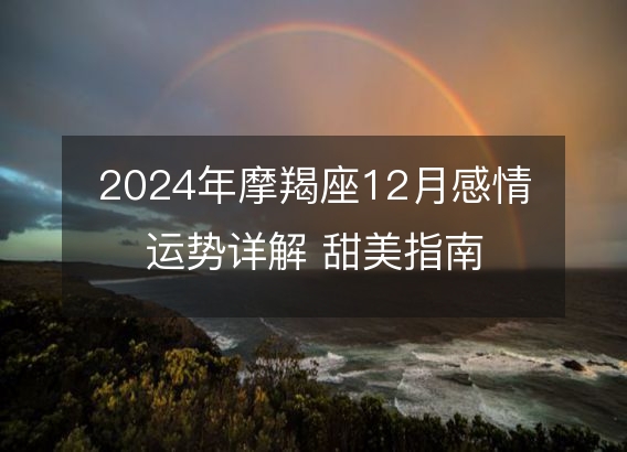 2024年摩羯座12月感情运势详解 甜美指南