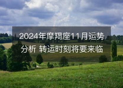 2024年摩羯座11月运势分析 转运时刻将要来临