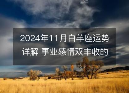 2024年11月白羊座运势详解 事业感情双丰收的重要月份