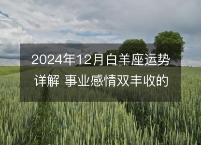 2024年12月白羊座运势详解 事业感情双丰收的重要月份