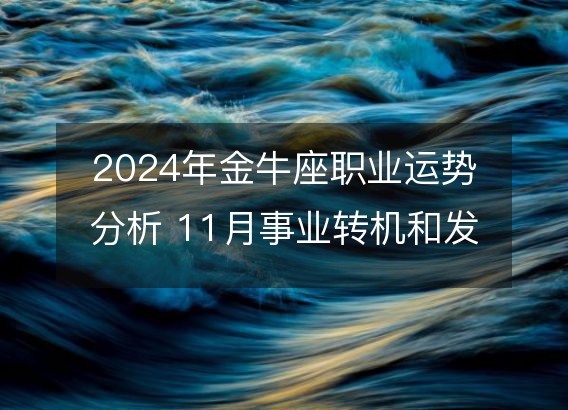 2024年金牛座职业运势分析 11月事业转机和发展指南