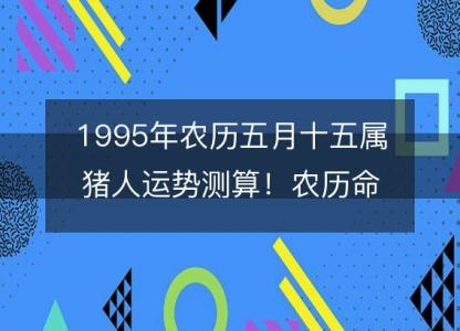 1995年农历五月十五属猪人运势<font color='red'>测算</font>！农历命运，五行缺什么