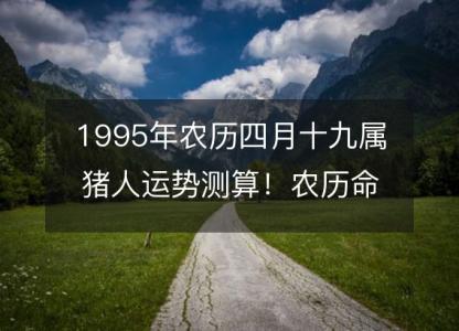 1995年农历四月十九属猪人运势<font color='red'>测算</font>！农历命运，五行缺什么