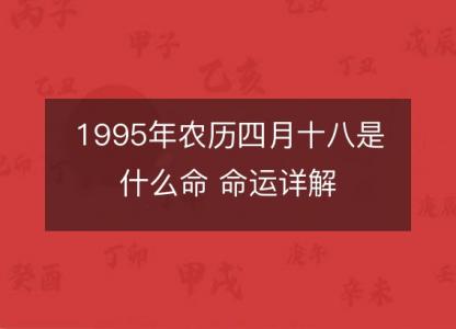 1995年农历四月十八是什么命 命运<font color='red'>详解</font>