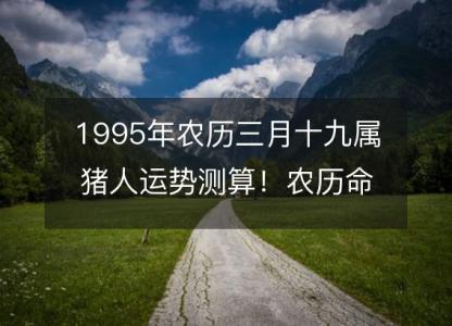 1995年农历三月十九属猪人运势<font color='red'>测算</font>！农历命运，五行缺什么