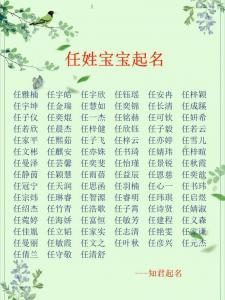 爸爸姓任女宝宝起名字 任姓男宝宝取名单字